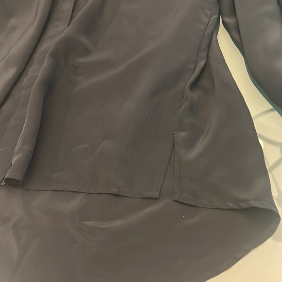 Paperwhite Black Flowy Silk Collared Blouse Sz 12 NWT Lace Chic NEW - Picture 16 of 16